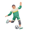 © Vektora - green playing soccer 3d illustration