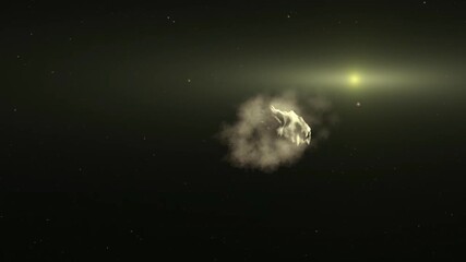 Wall Mural - animation depicting a comet formation in outer space. universe science astronomy.