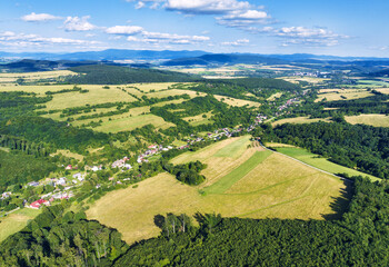 Canvas Print - Countryside view from drone near Stara Tura village, Slovakia