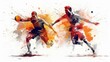 © GenerativeAIpicture - Two men playing basketball, one holding a basketball