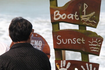 Sign on the beach