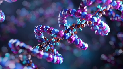 Wall Mural - Illustration of DNA's nucleotide components, including the deoxyribose sugar, phosphate group, and nitrogenous bases.