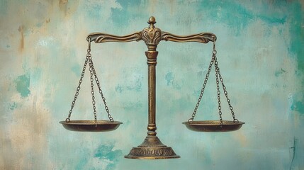 The scales of justice balanced with love and equality symbols, reflecting moral integrity.