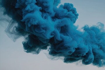 Wall Mural - Dynamic Motion of Smooth Blue Abstract Smoke Waves