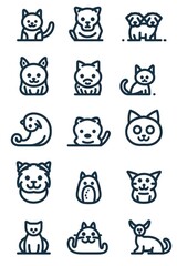 Sticker - Several cats gathered and sitting together, a common scene of feline friendship