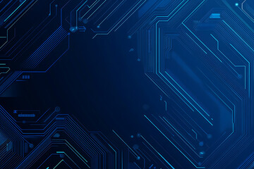 Futuristic vector illustration of a blue circuit board with intricate digital tech elements, perfect for advanced technology backgrounds.
