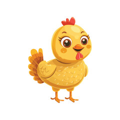 Wall Mural - Cute Happy cartoon Chicken vector