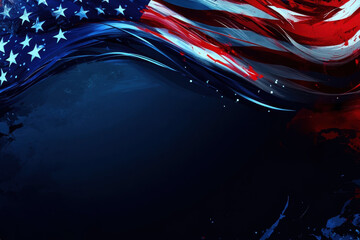 Wall Mural - USA flag close up. Wide American flag over transparent background.