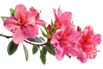 Poster - A bouquet of pink flowers on a white background, perfect for various occasions and themes