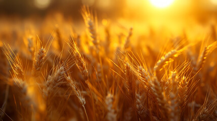 Wall Mural - sunlight shining on golden wheat fields, symbolizing a natural harvest and the beauty of agriculture