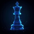 © Mark - The chess rook is an abstract modern illustration. Low polygon wireframe illustration with lines and dots. RGB color mode. The chess game concept is drawn in polygons.