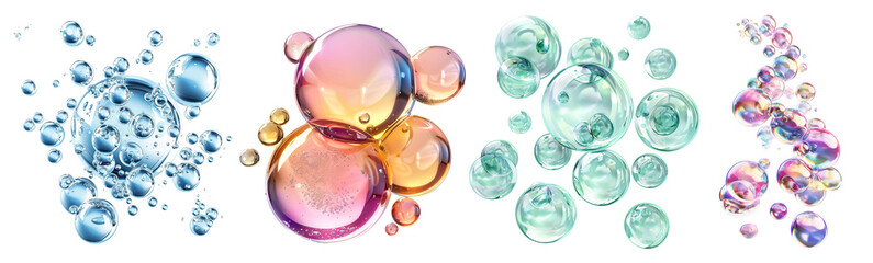 Canvas Print - Colorful set of bubbles, cut out