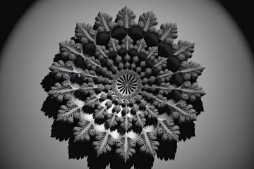 Three Dimensional Fractal Array Design on Dark Background