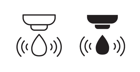 Water sensor vector icon in solid and outline style