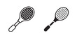 © wise - Tennis racket vector icon in solid and outline style
