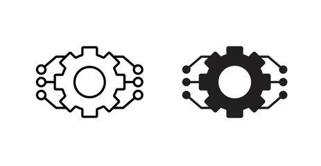 Technology vector icon in solid and outline style