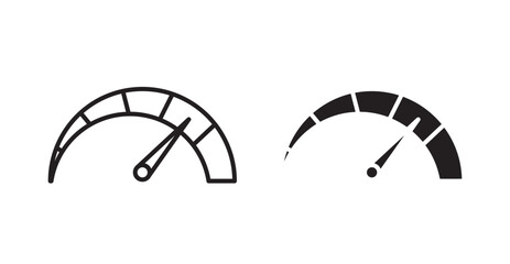 Speedometer vector icon in solid and outline style