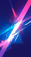 Wall Mural - cyberpunk neon colors hi-tech geometric abstract background. Modern trendy emotional vertical anime art. Energy expression. social media post graphic element, print, wallpaper. Generative Ai content
