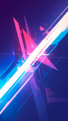 Wall Mural - cyberpunk neon colors hi-tech geometric abstract background. Modern trendy emotional vertical anime art. Energy expression. social media post graphic element, print, wallpaper. Generative Ai content