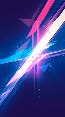 Wall Mural - cyberpunk neon colors hi-tech geometric abstract background. Modern trendy emotional vertical anime art. Energy expression. social media post graphic element, print, wallpaper. Generative Ai content