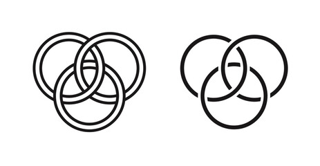 Interlocking vector icon in solid and outline style