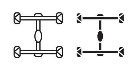 Wall Mural - Car chassis vector icon in solid and outline style