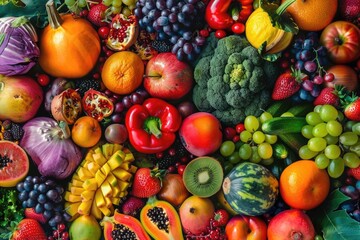 Wall Mural - Fresh fruit and vegetable display