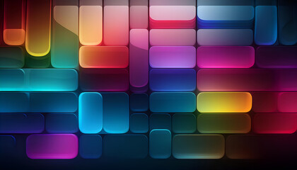 Wall Mural - colorful abstract background with geometric shapes glowing in vibrant hues at dusk