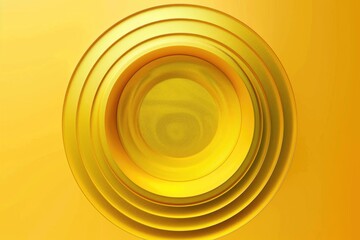 Sticker - A close-up shot of a circular object on a bright yellow background, suitable for use in designs where simplicity and elegance are key