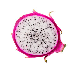 Sticker - Dragon fruit slice isolated on white or transparent background