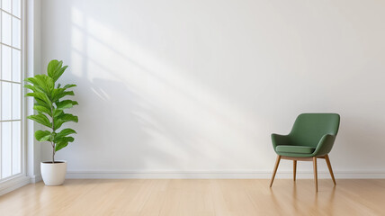 Poster - A wall socket with a minimalist design seamlessly blending into a white wall in a Scandinavian style living room 