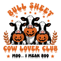 Bull Sheet Cow Lover Club Halloween Pumpkin SVG