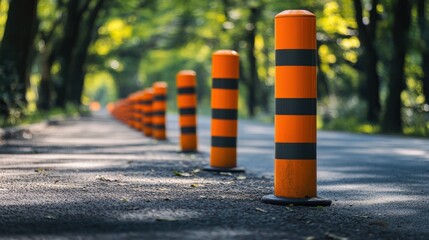 Orange and Black Bollards