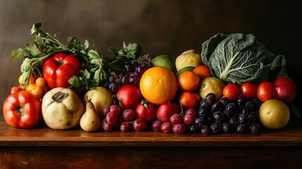 Wall Mural - Still Life with Fruits and Vegetables