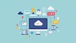 © LOMOSONIC - Modern Cloud Computing Service Managed by AI - Flat Design Illustration