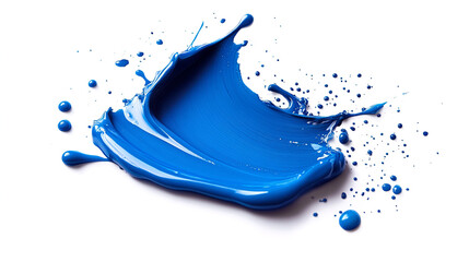 Blue paint splashes on white background
