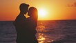© Togrul - Sunset hug silhouette lovers