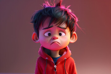 Wall Mural - creative 3d illustration of cartoon character funny man personnage created with generative ai