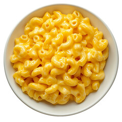 Delicious mac and cheese in a plate isolated on transparent or white background