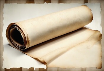 Wall Mural - Ancient scroll parchment over old paper background