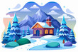 © nurdesign99 - Cozy Cottage Nestled in Snowy Mountain Landscape