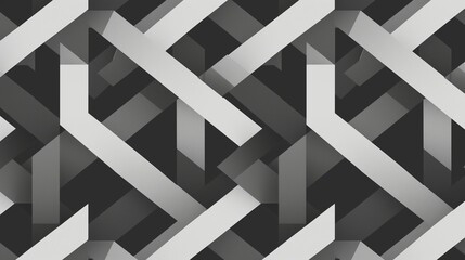 Canvas Print - A simple geometric pattern illustration, consisting of interlocking triangles in a monochrome palette, suitable for background or textile designs.