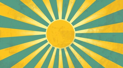 Canvas Print - A simple, stylized sun illustration with rays spreading outward, using a bright yellow color, perfect for weather apps or summer event posters.