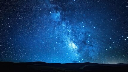 Wall Mural - starry sky. blue night sky with galaxy stars for astrology and horoscope backgrounds