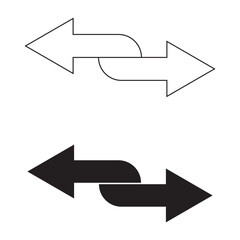 Wall Mural - double reverse arrow, replace icon, exchange linear sign, vector illustration on white background. d
