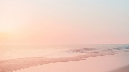 Canvas Print - A soothing gradient background with hues of pale pink and sandy beige, mimicking a serene beach at sunset, perfect for calm and relaxing themes.