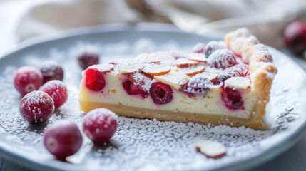 Canvas Print - Almond and Cranberry Tart Slice