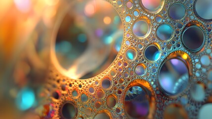 Wall Mural - 7. Complex fractal patterns with a translucent, holographic effect against a clear backdrop