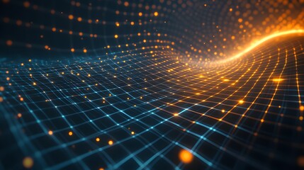 Wall Mural - 11. Abstract 3D grids and wireframes with a glowing aura, displayed against a transparent backdrop