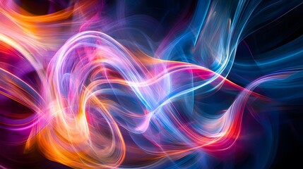 Wall Mural - 14. Vibrant, swirling light patterns with a translucent quality, floating on a clear backdrop